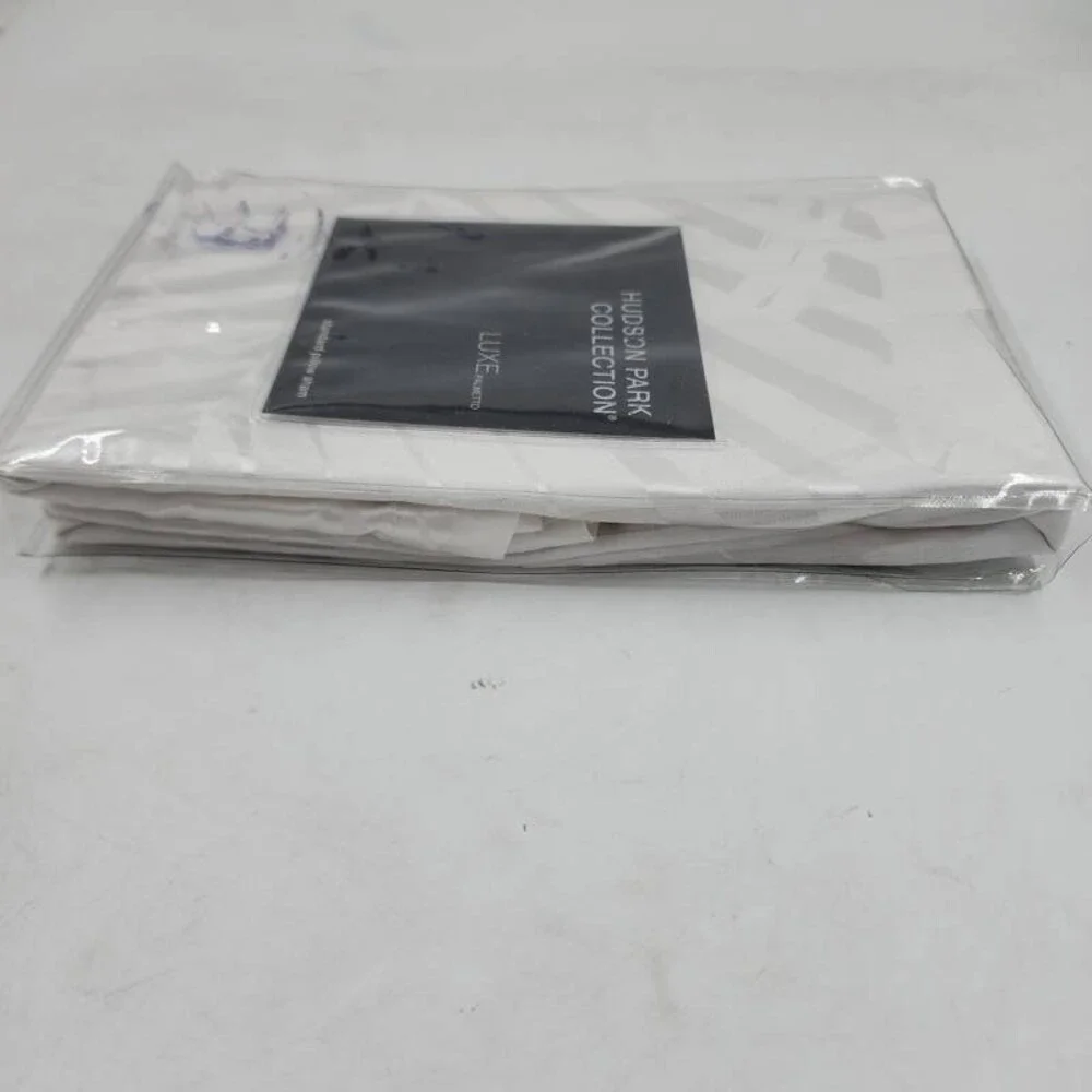 Hudson Park Collection Palmetto Cotton Silk Pillow Sham Standard Crisp White